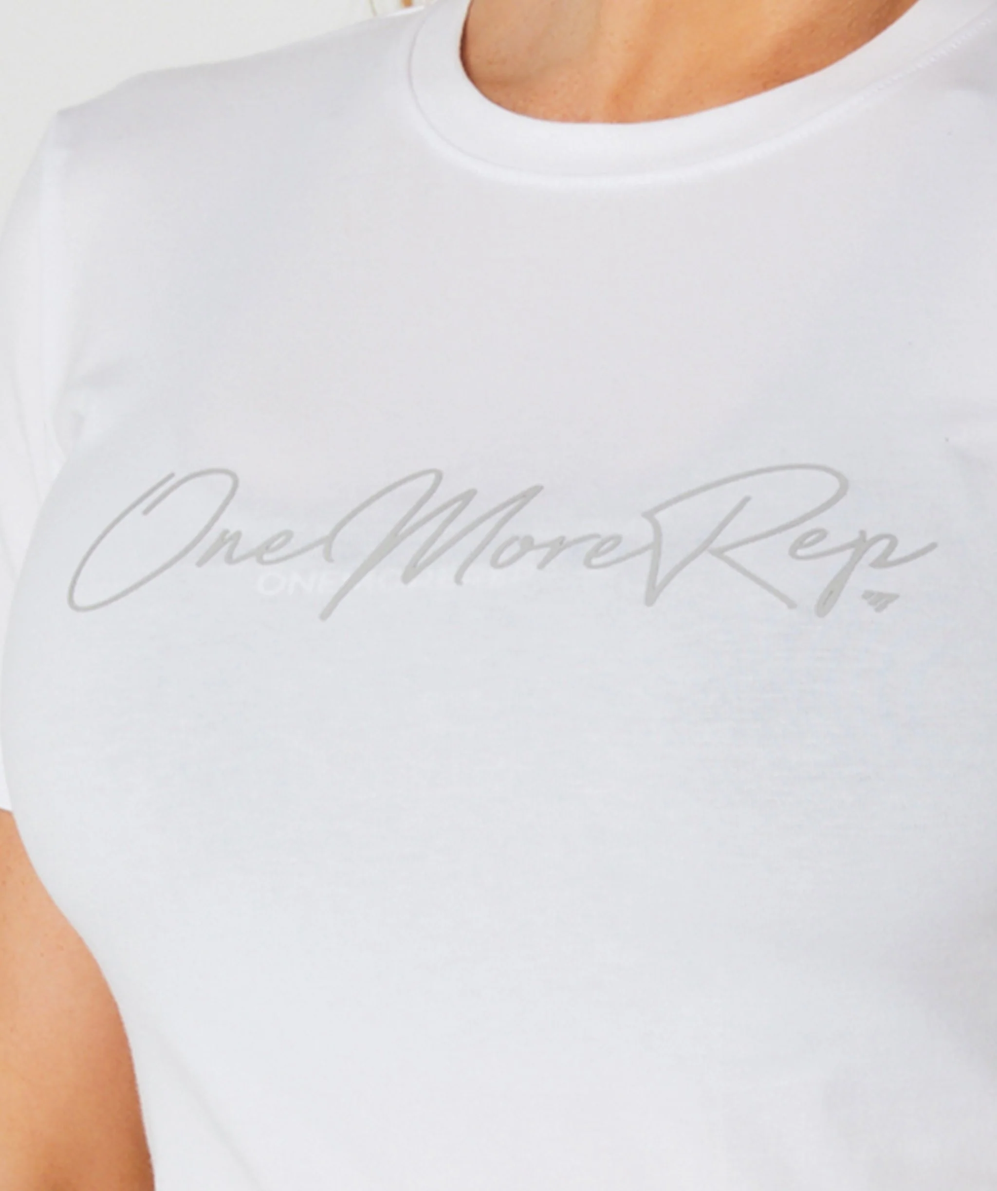 Core Fitted Tee (White) by OneMoreRep - Image 2