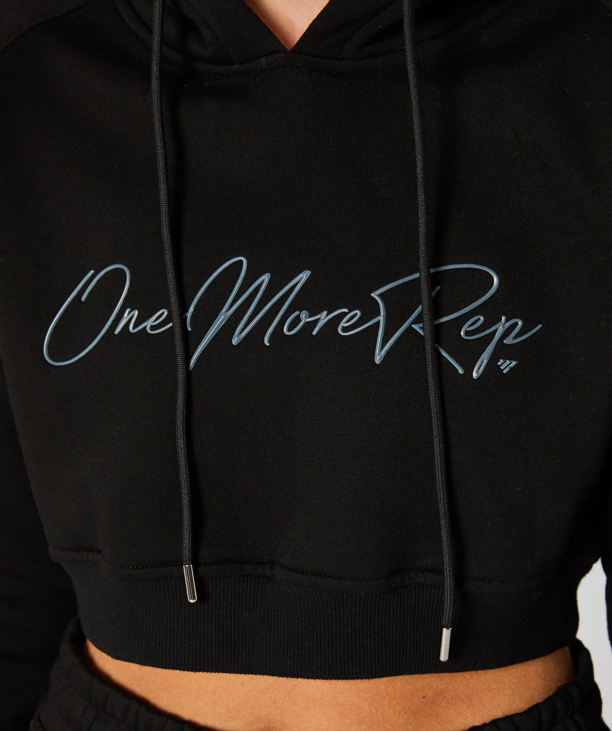Crop Pullover Hoodie (Black) by OneMoreRep - Image 13