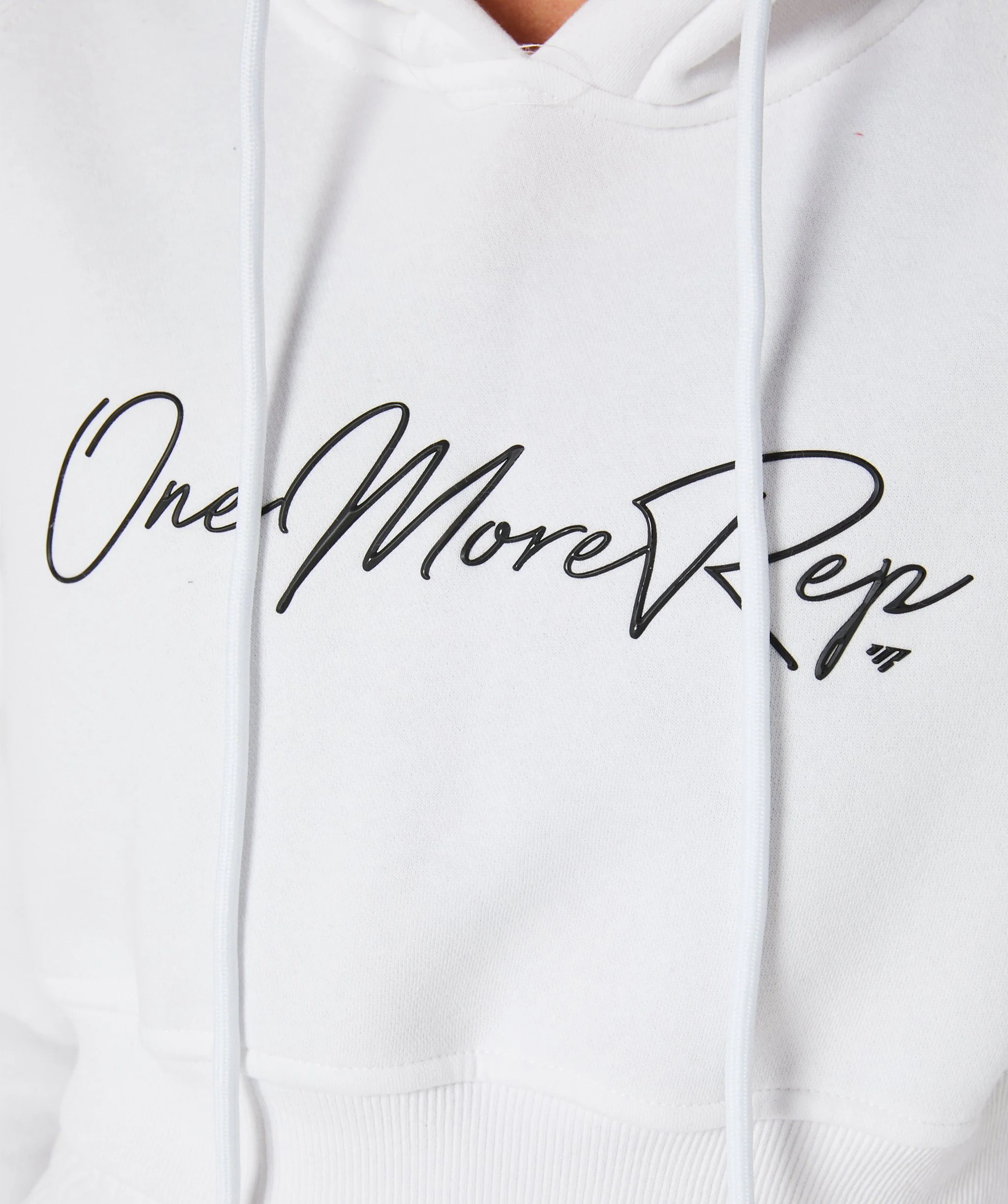 Crop Pullover Hoodie (White) by OneMoreRep - Image 6