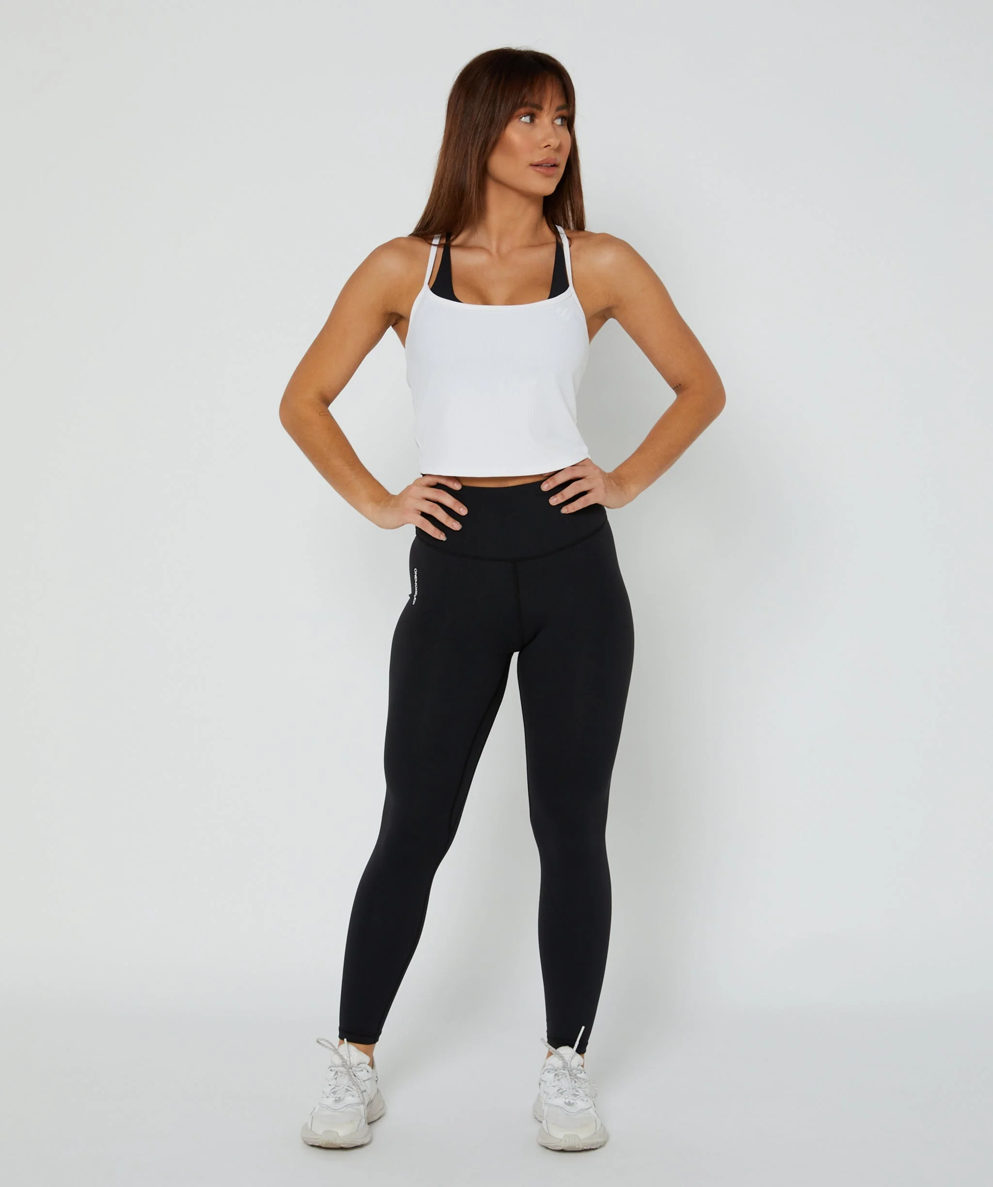 Elevate Ribbed Cropped Singlet (White) by OneMoreRep - Image 3