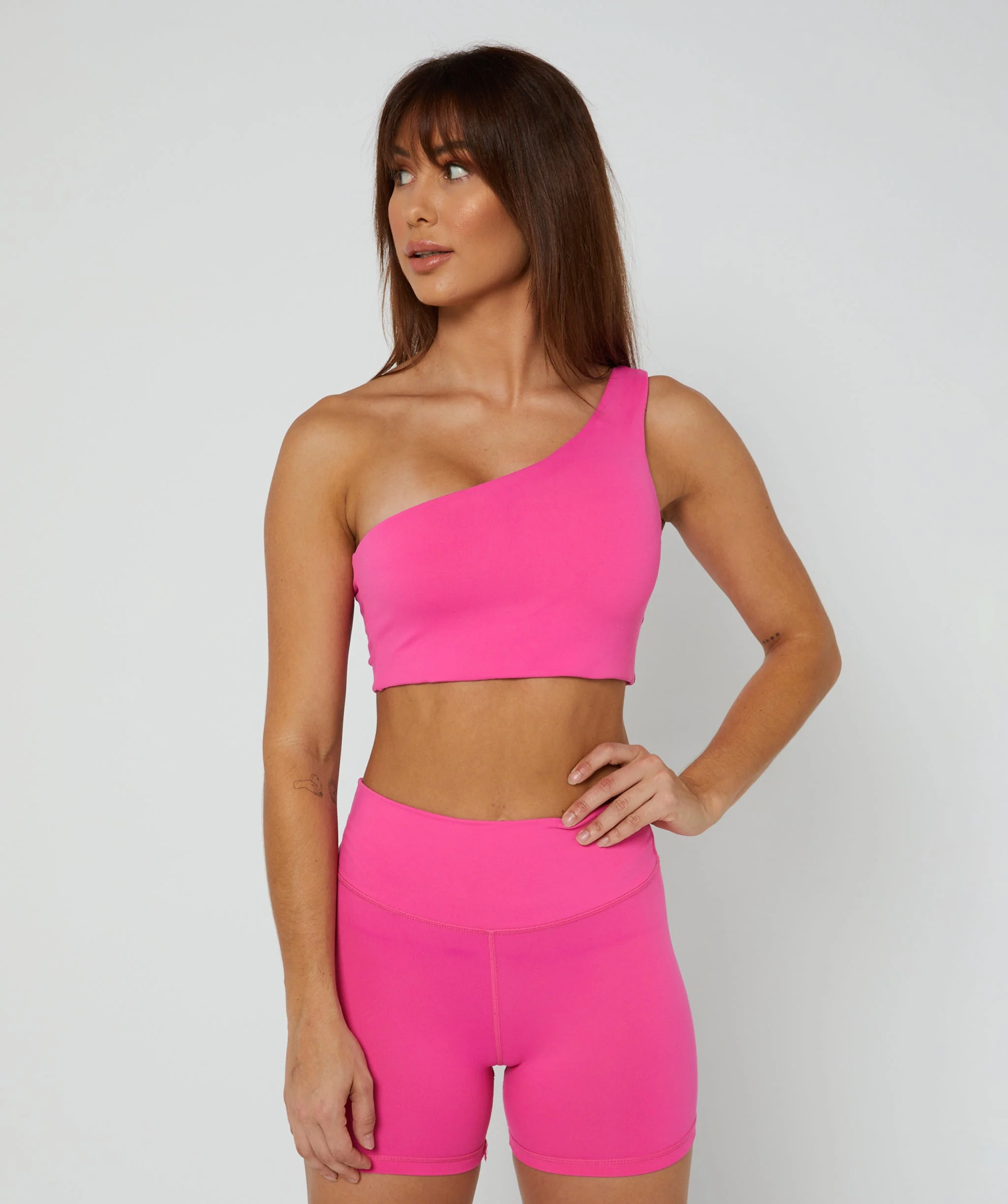 Elite One Strap Sports Bra (Bubblegum Pink) by OneMoreRep