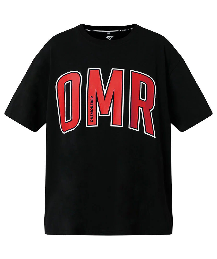 Oversized Pump Unisex Tee Black/Crimson by OneMoreRep - Image 10