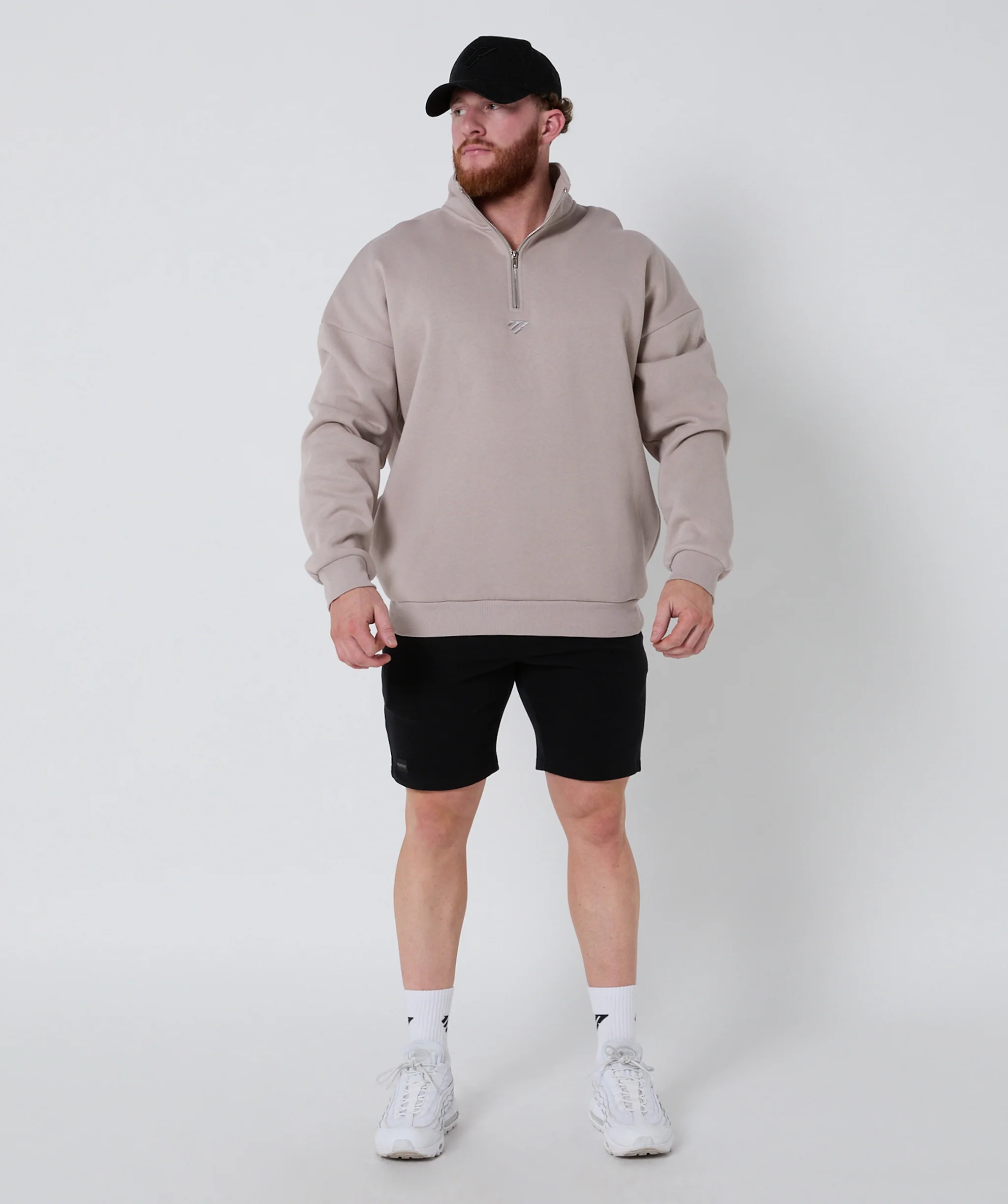 Strength Club Oversize Zip Jumper Stone by OneMoreRep - Image 14