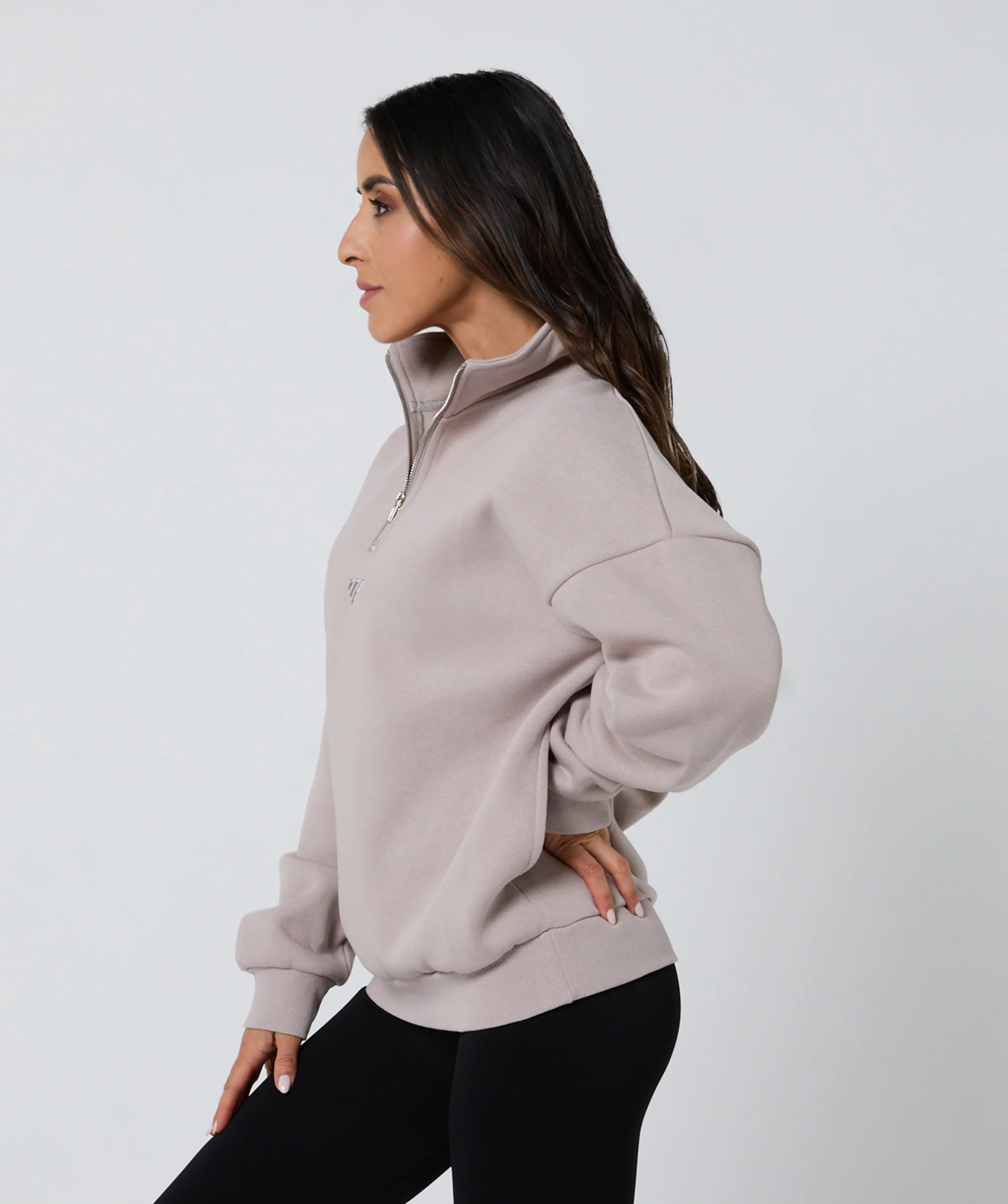 Strength Club Oversize Zip Jumper Stone by OneMoreRep - Image 7