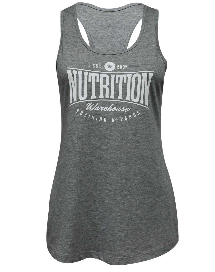 Womens Racer Back Singlet (Light Grey / White) by Nutrition Warehouse - Image 7